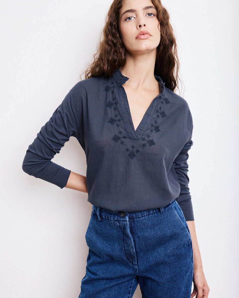 Camiseta Mujer en Algodón doble tejido Turgan Carbón - Image alternative