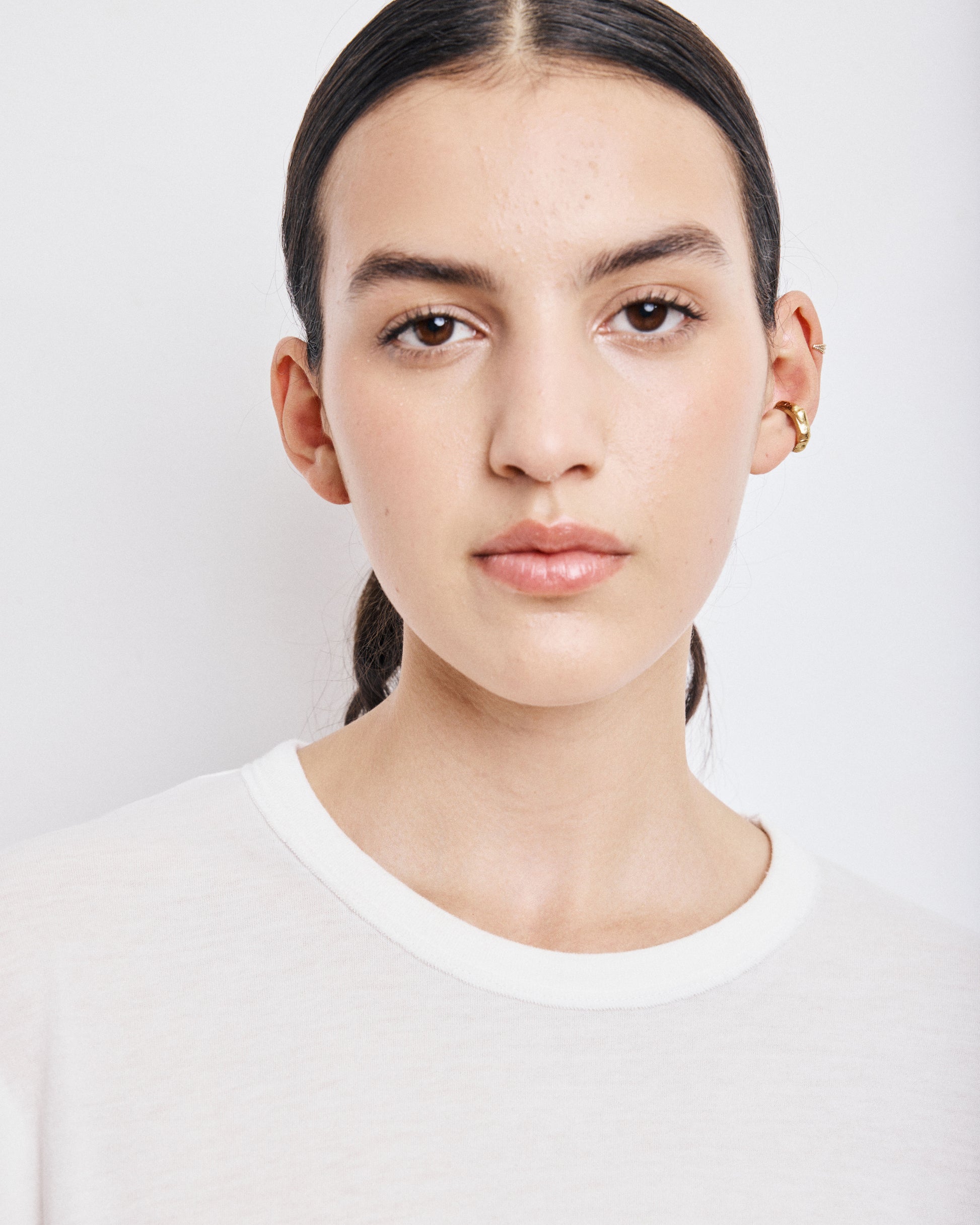 T-Shirt Femme en Coton & Modal Ecru Tarmac