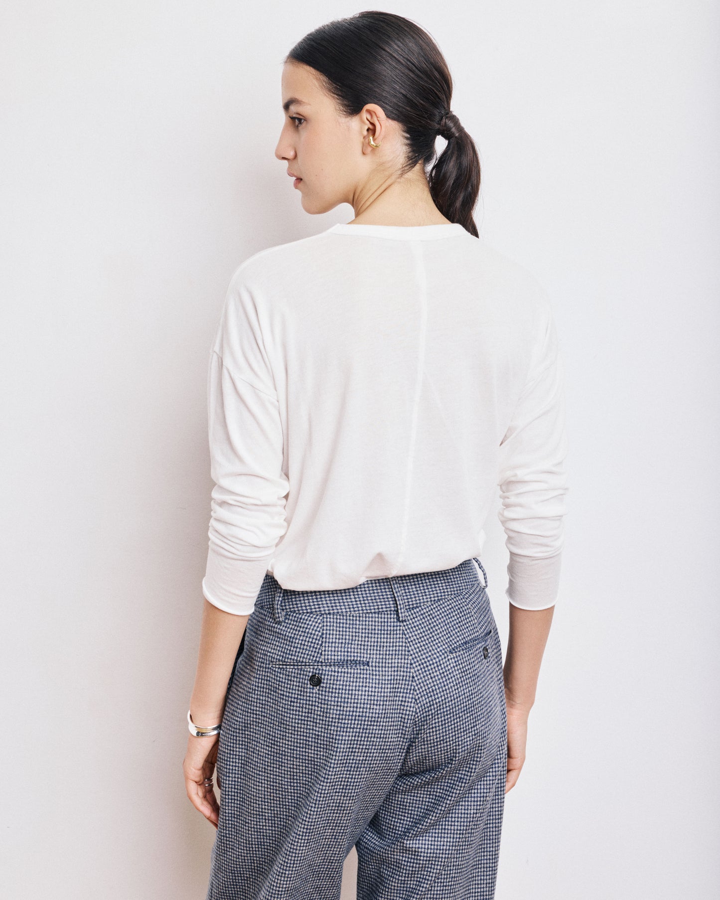 T-Shirt Femme en Coton & Modal Ecru Tarmac