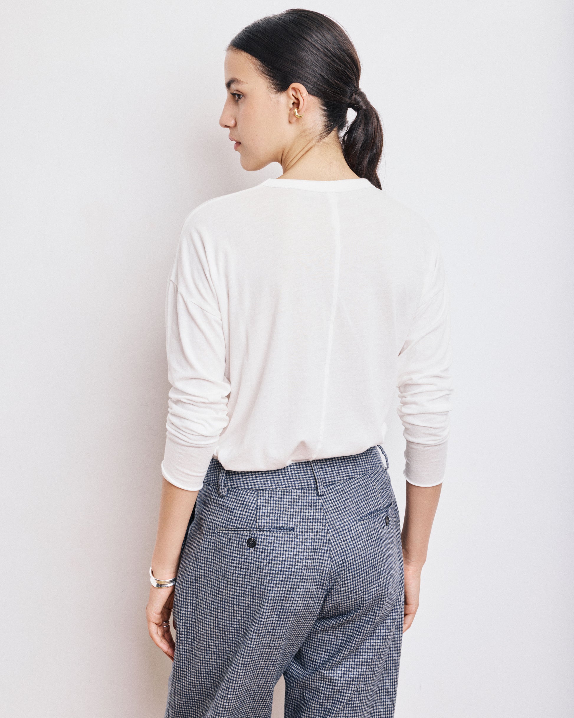 T-Shirt Femme en Coton & Modal Ecru Tarmac