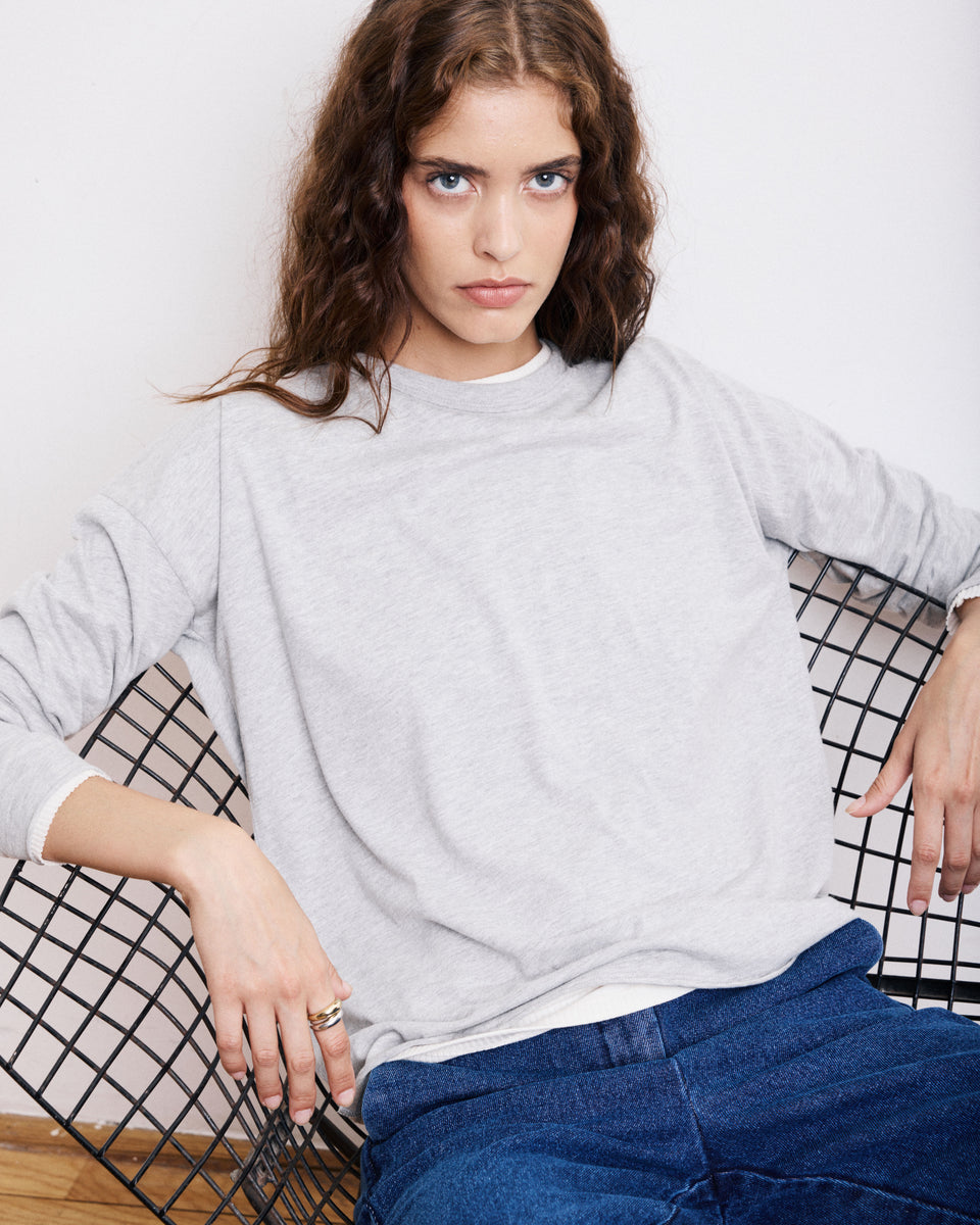 Camiseta Algodón para mujer & Modal Tarmac Gris - Image principale