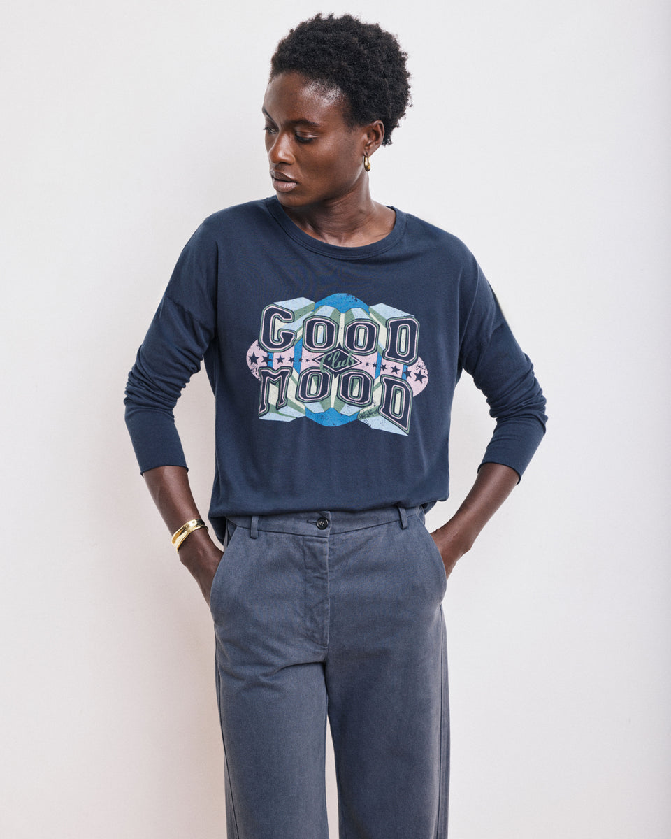 Camiseta Algodón para mujer & Modal Tagood azul noche - Image principale