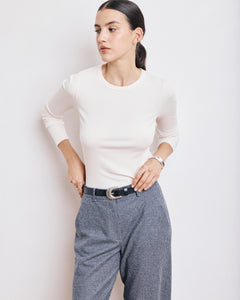 T-Shirt Femme en Coton & Modal Ecru Tattoo