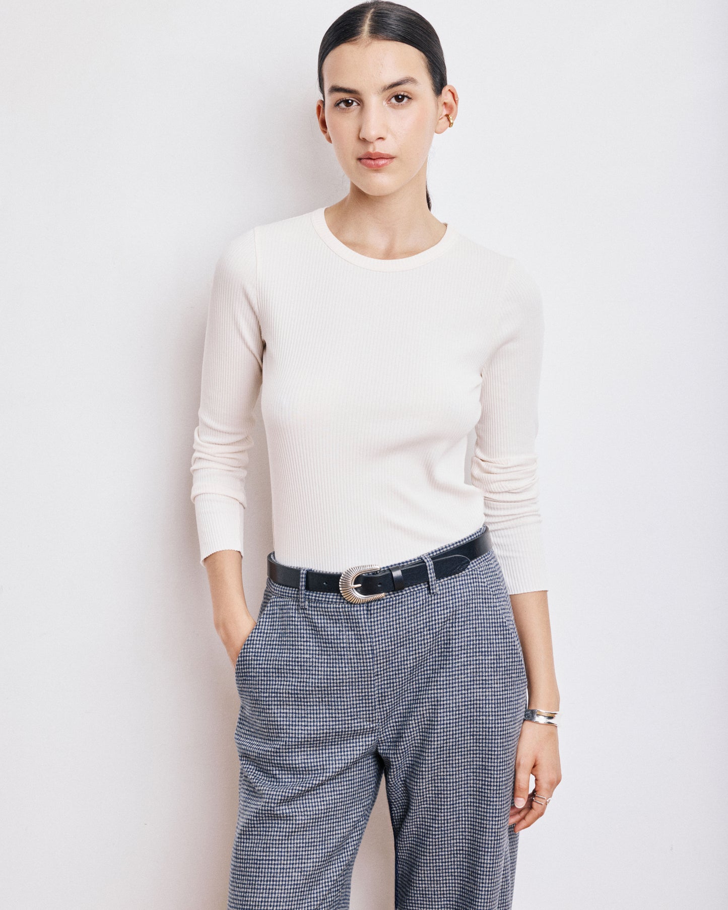 T-Shirt Femme en Coton & Modal Ecru Tattoo