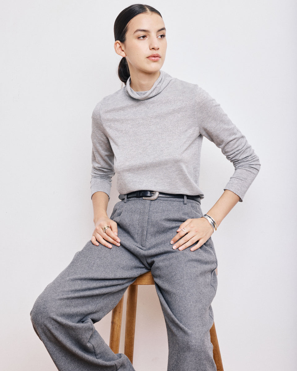 Tylak Women's Grey Cotton & Modal T-Shirt - Image principale