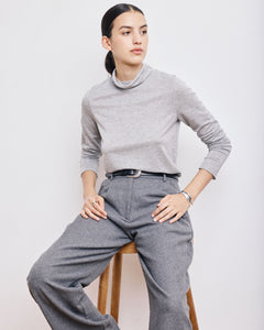 T-Shirt Femme en Coton & Modal Lurex Gris Tylak