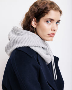 Cagoule Femme en Laine & Cachemire Gris Chiné Mellon