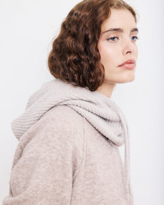 Cagoule Femme en Laine & Cachemire Beige Mellon