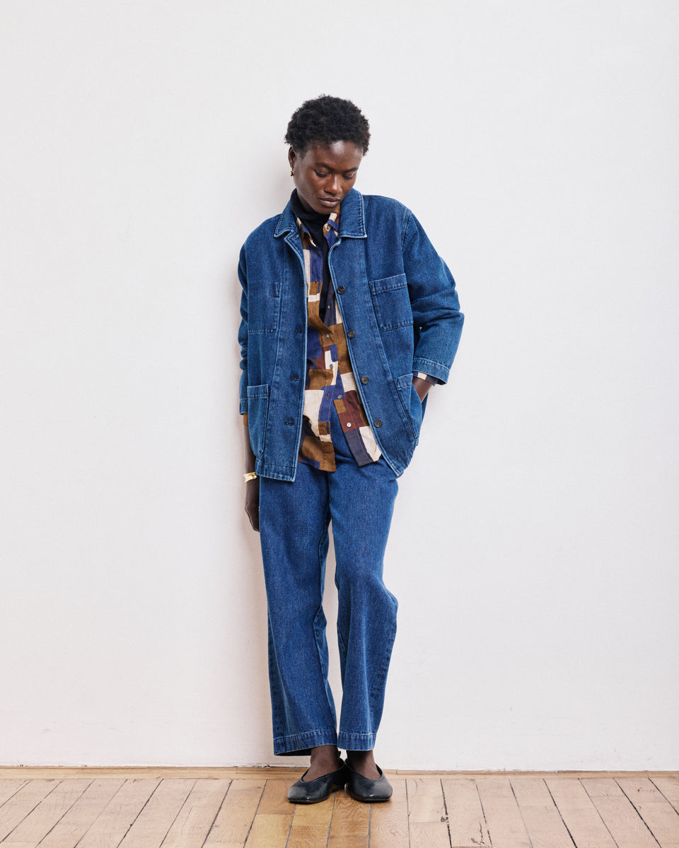 Verdi Women's Denim Blue Lyocell & Cotton Jacket - Image alternative