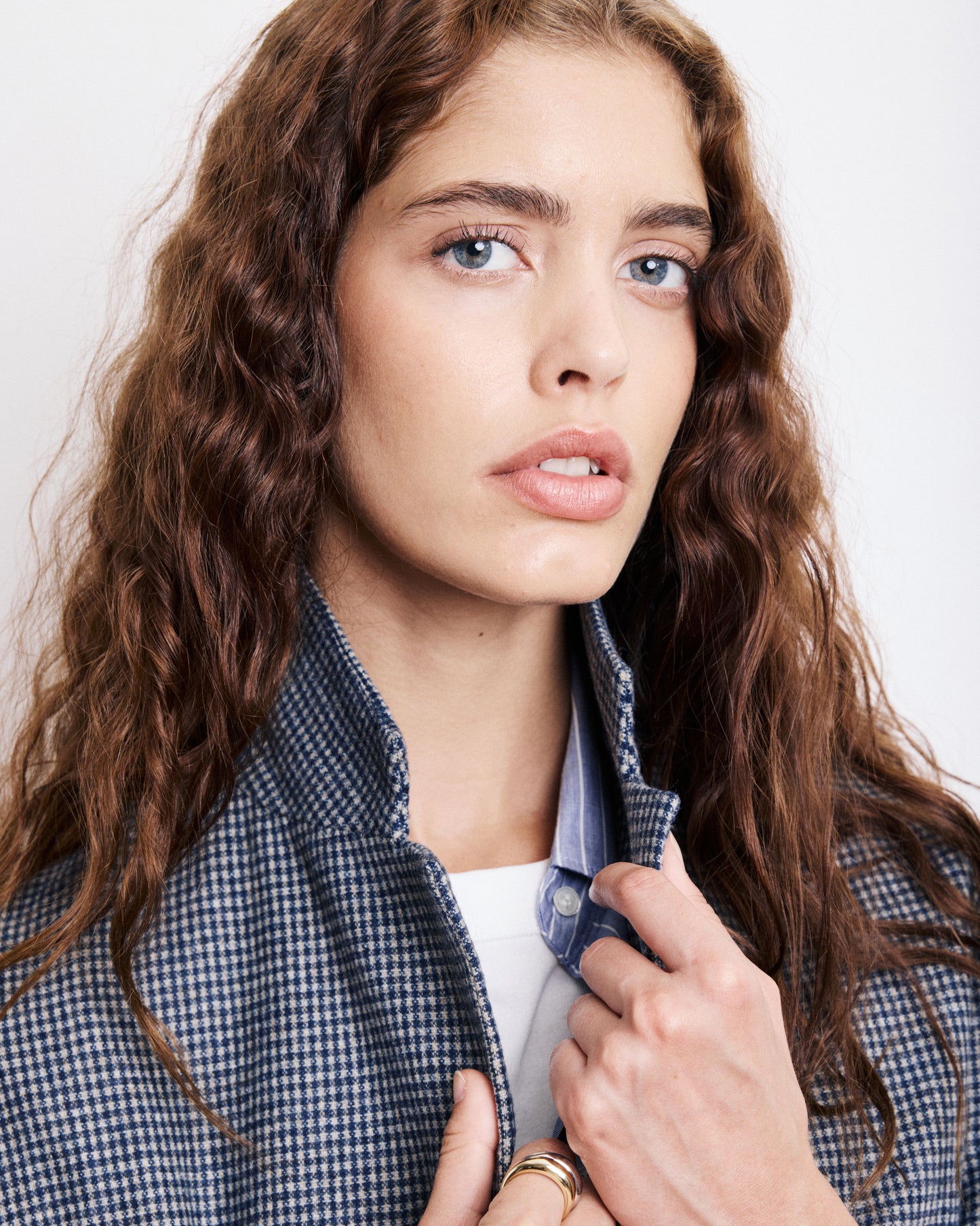 Veste Femme en Laine Bleu Marine & Gris Victo
