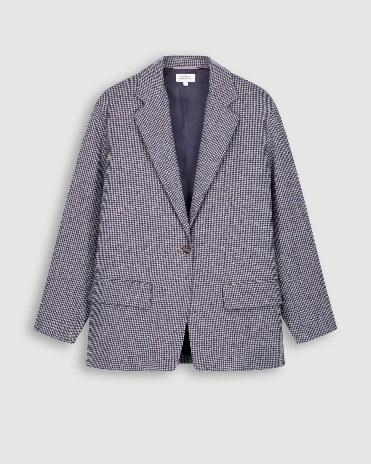 Victo Women's Navy Blue & Grey Wool Jacket