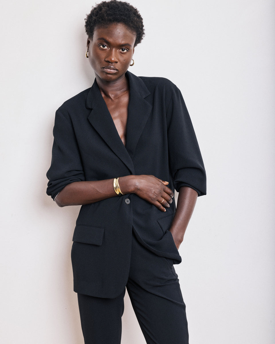Veste Femme en Crêpe Noir Victo - Image principale