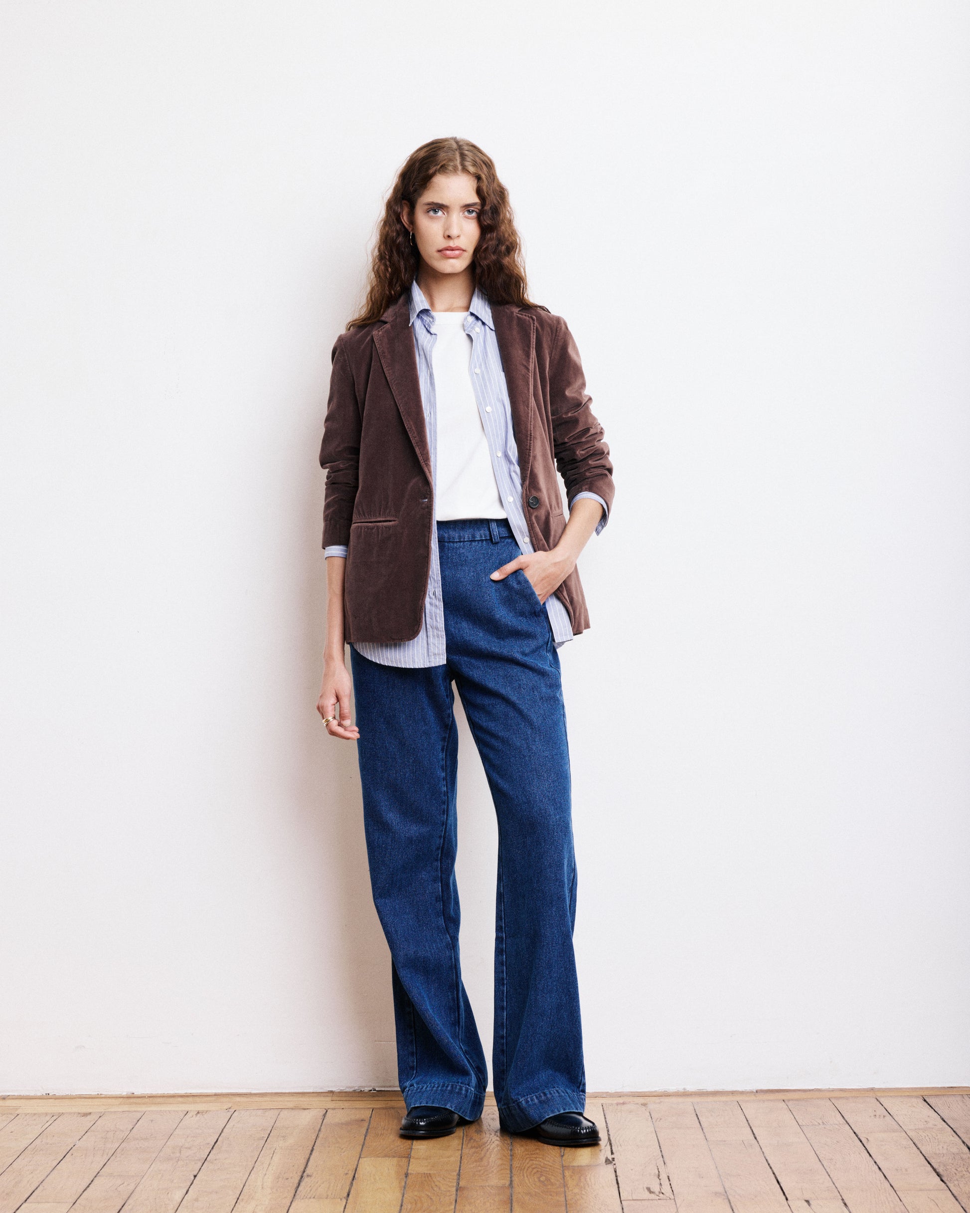 Virna Women's Chocolate Velvet Jacket BEVE602-29 Women's Jacket