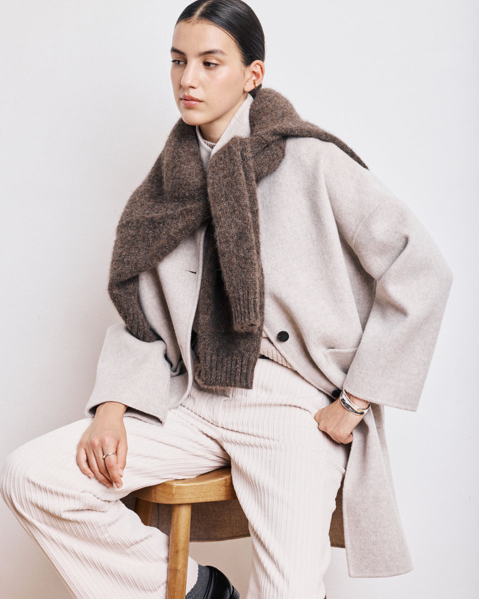Manteau Femme en Laine Double Face Naturel Vadim - Image principale