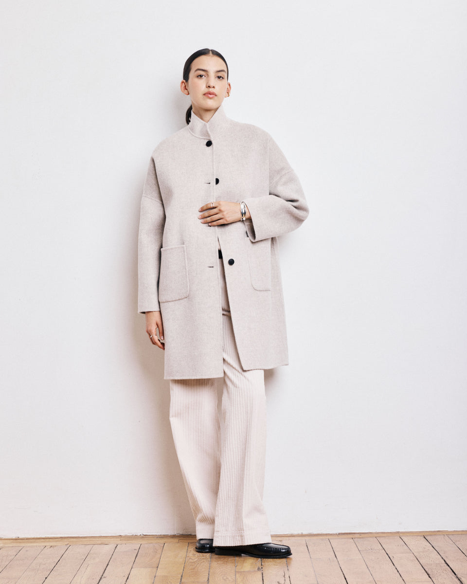 Manteau Femme en Laine Double Face Naturel Vadim - Image alternative