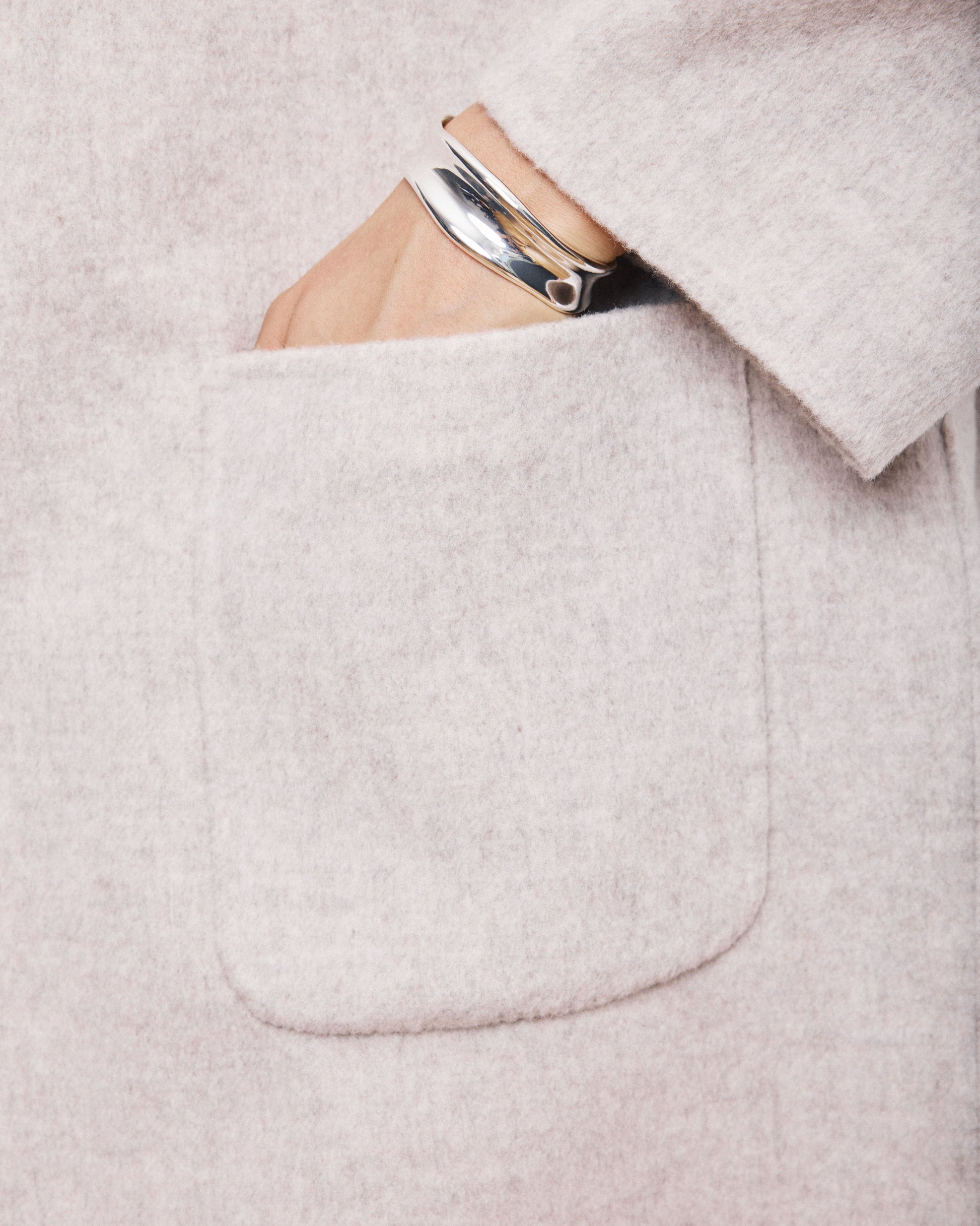 Manteau Femme en Laine Double Face Naturel Vadim