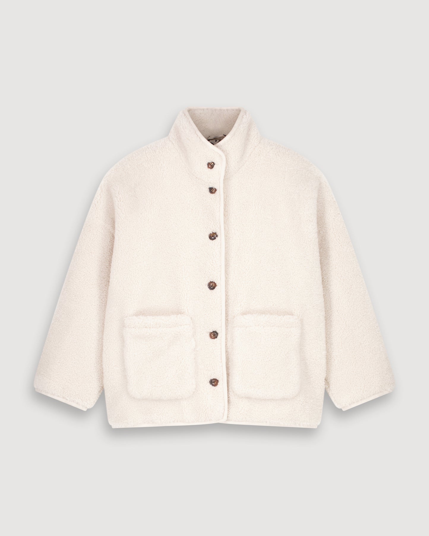 Vanille Women's Off-White Curly Faux Fur Coat