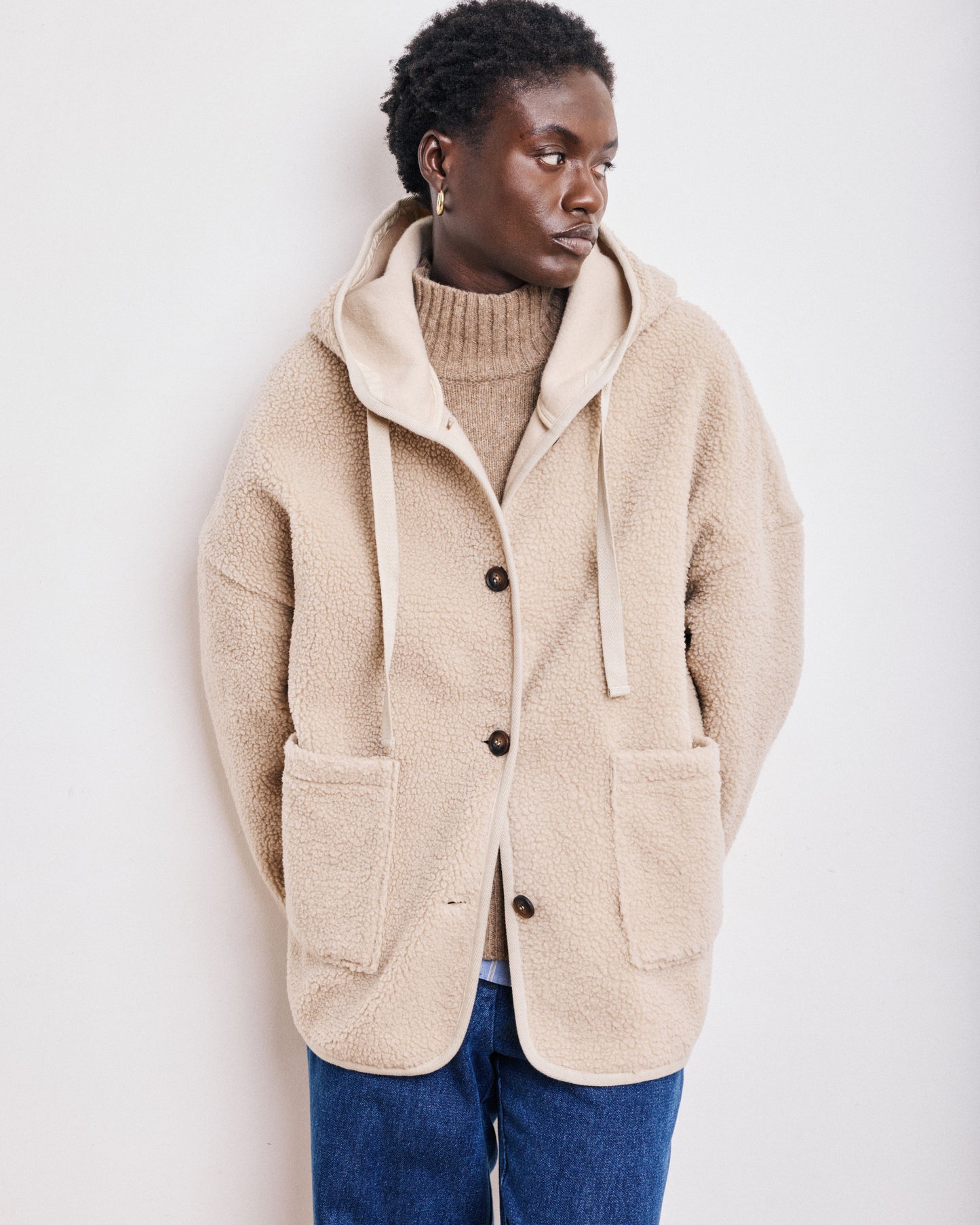 Manteau Femme en Sherpa Sable Visalia