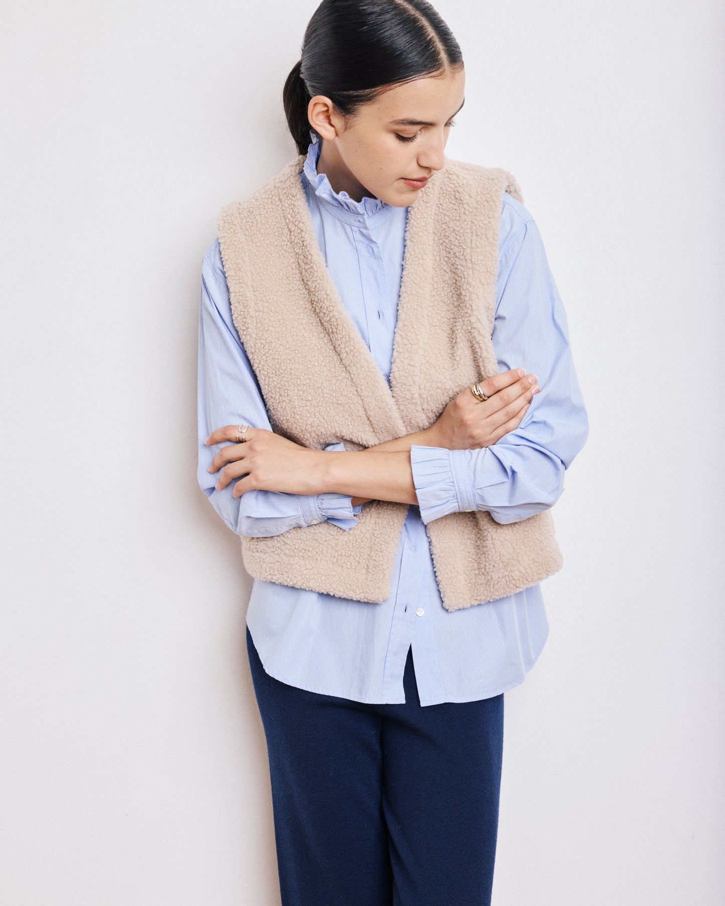 Gilet Femme en Sherpa Sable Valley