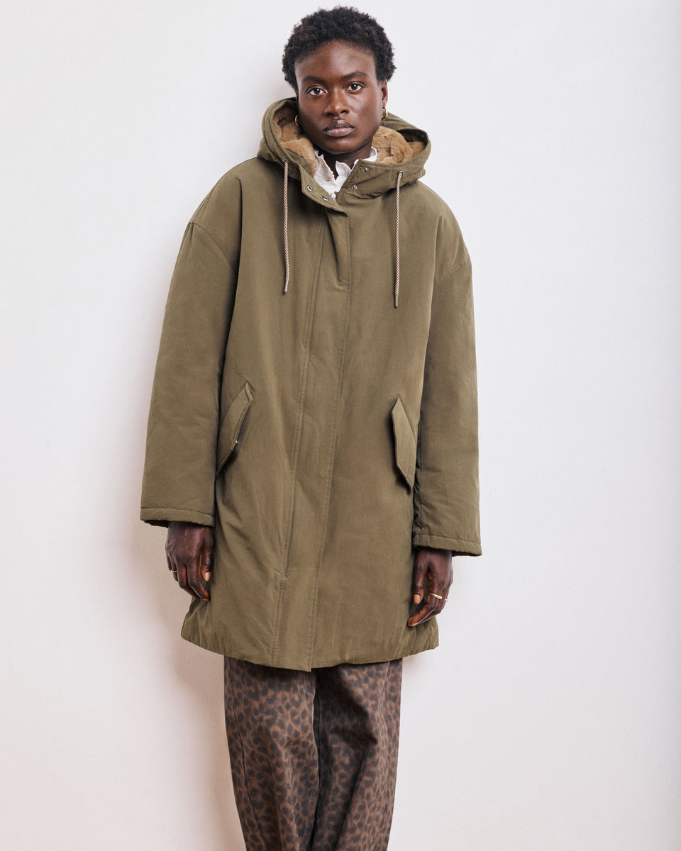 Vader Women's Military Green Water-Repellent Coat - Image 3