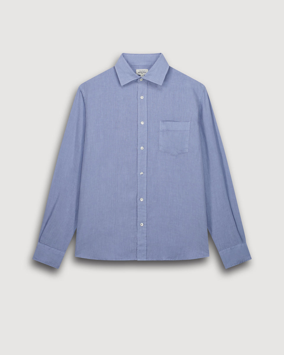 Chemise Homme en Lin Bleu Clair Paul - Image 3