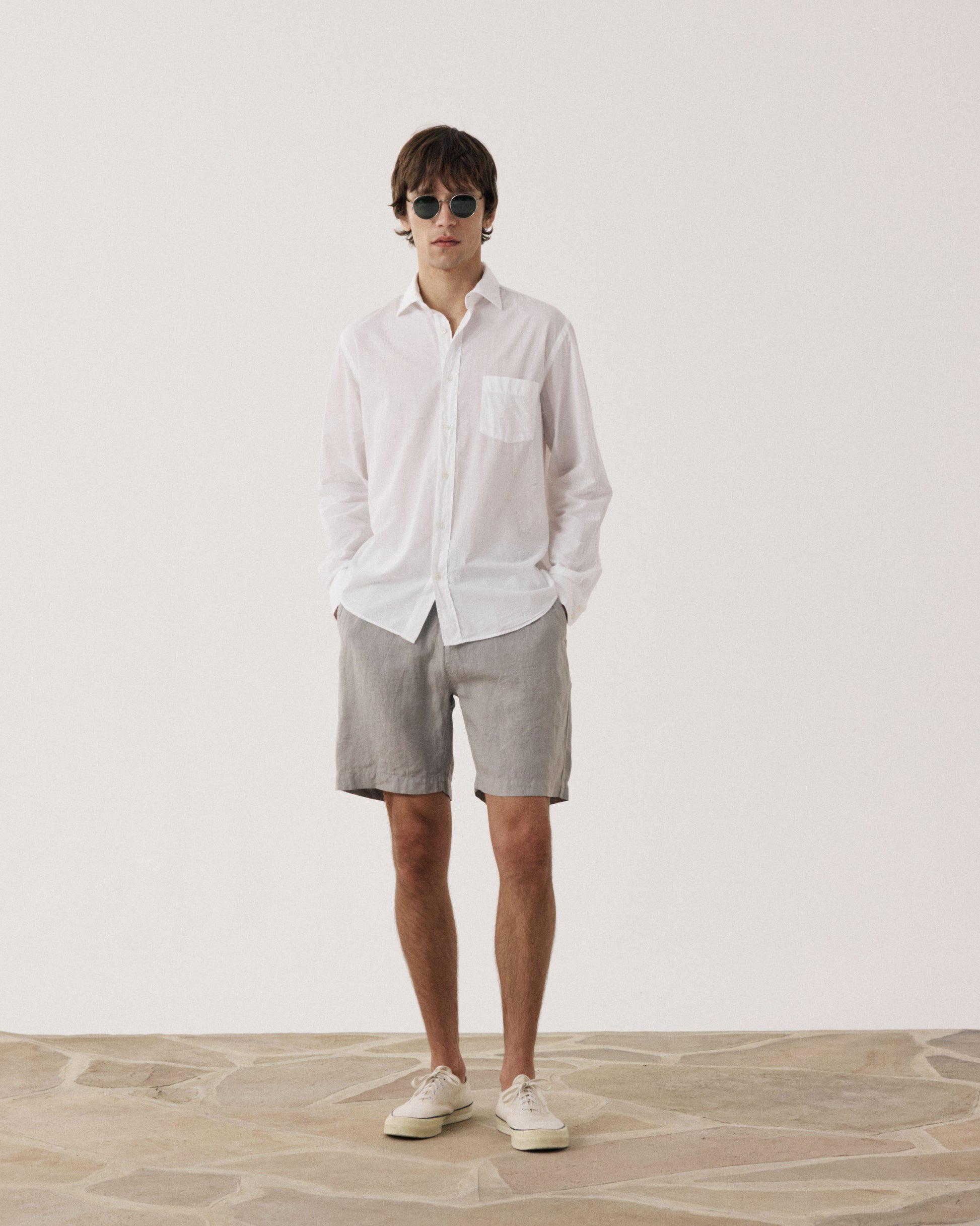 Chemise Homme en Voile de Coton Blanc Paul BF01002-20