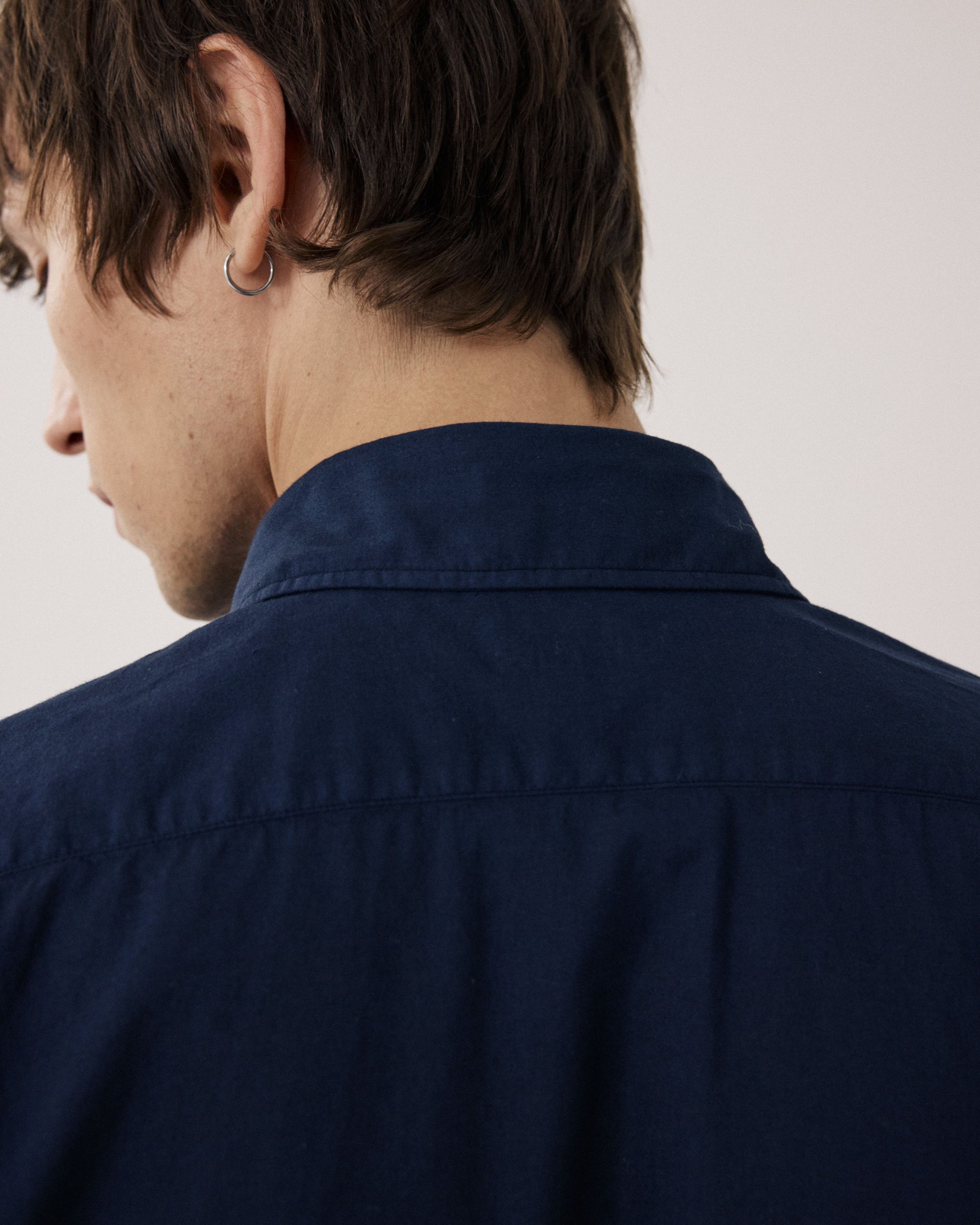 Chemise Homme en Voile de Coton Bleu Marine Paul BF01002-59