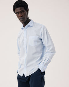 Men's Sky Blue Cotton Voile Shirt Paul BF01002-65
