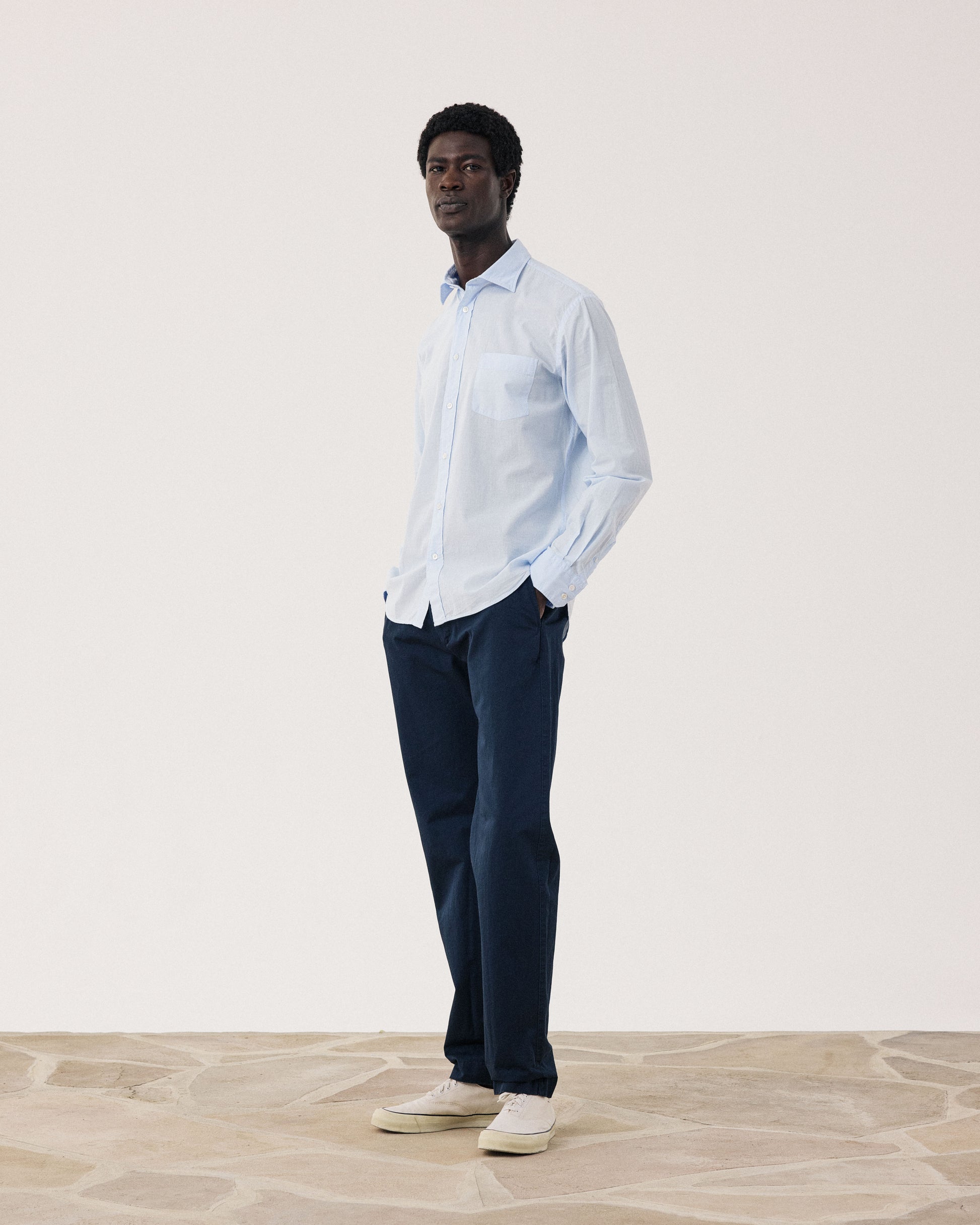 Chemise Homme en Voile de Coton Bleu Ciel Paul BF01002-65