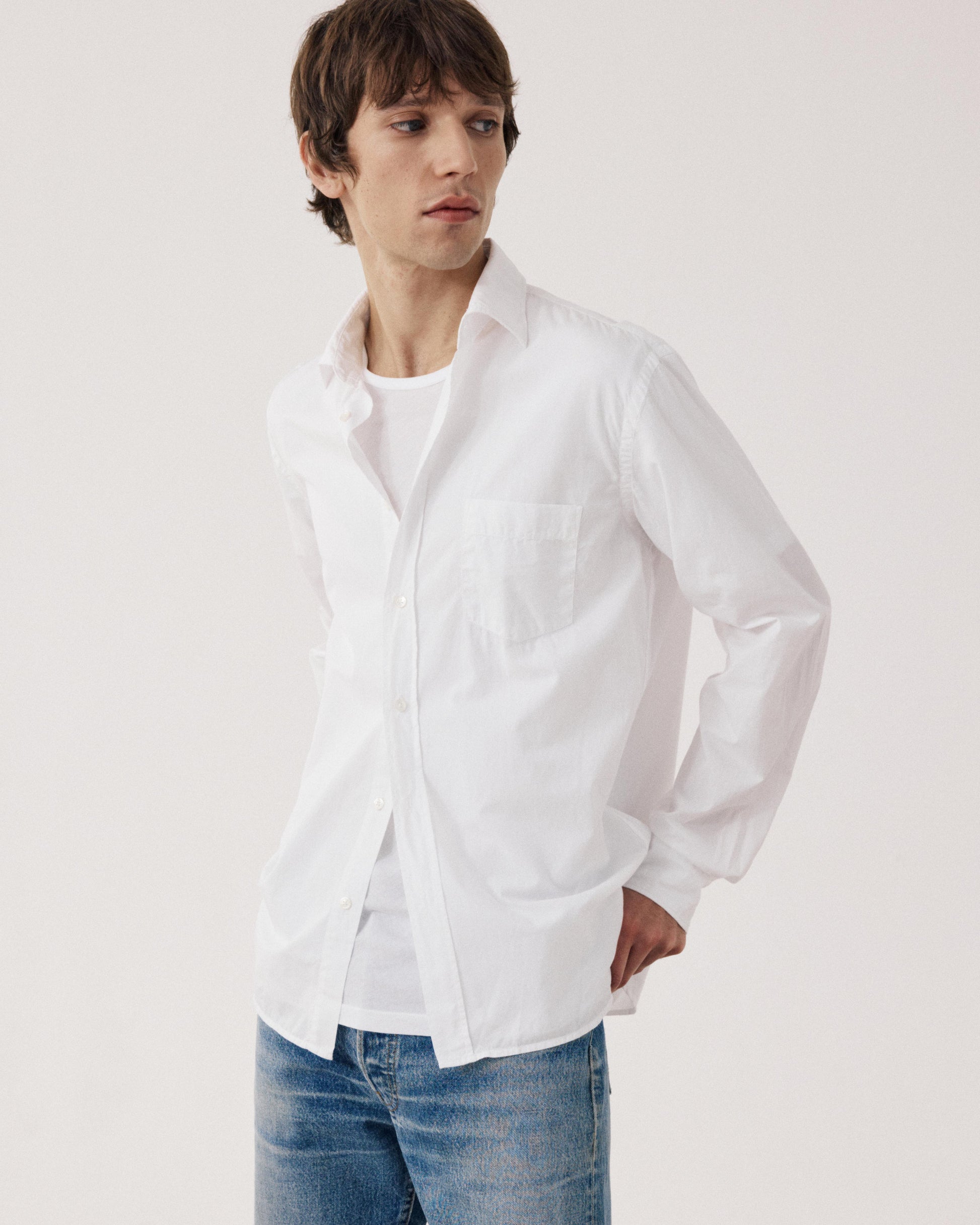 Paul BF01004-20 Men's White Cotton Gabardine Shirt
