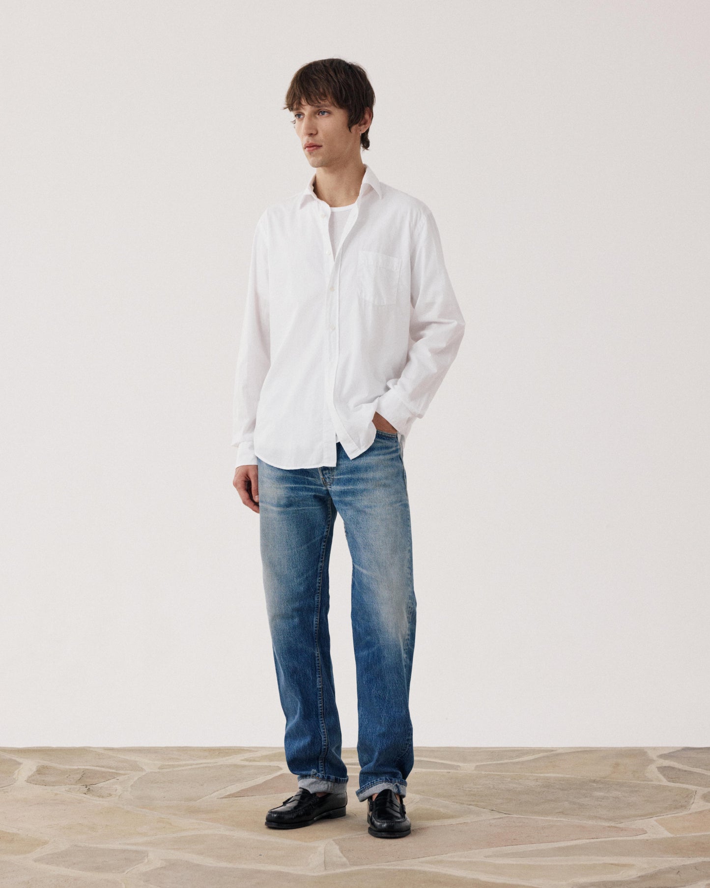 Paul BF01004-20 Men's White Cotton Gabardine Shirt