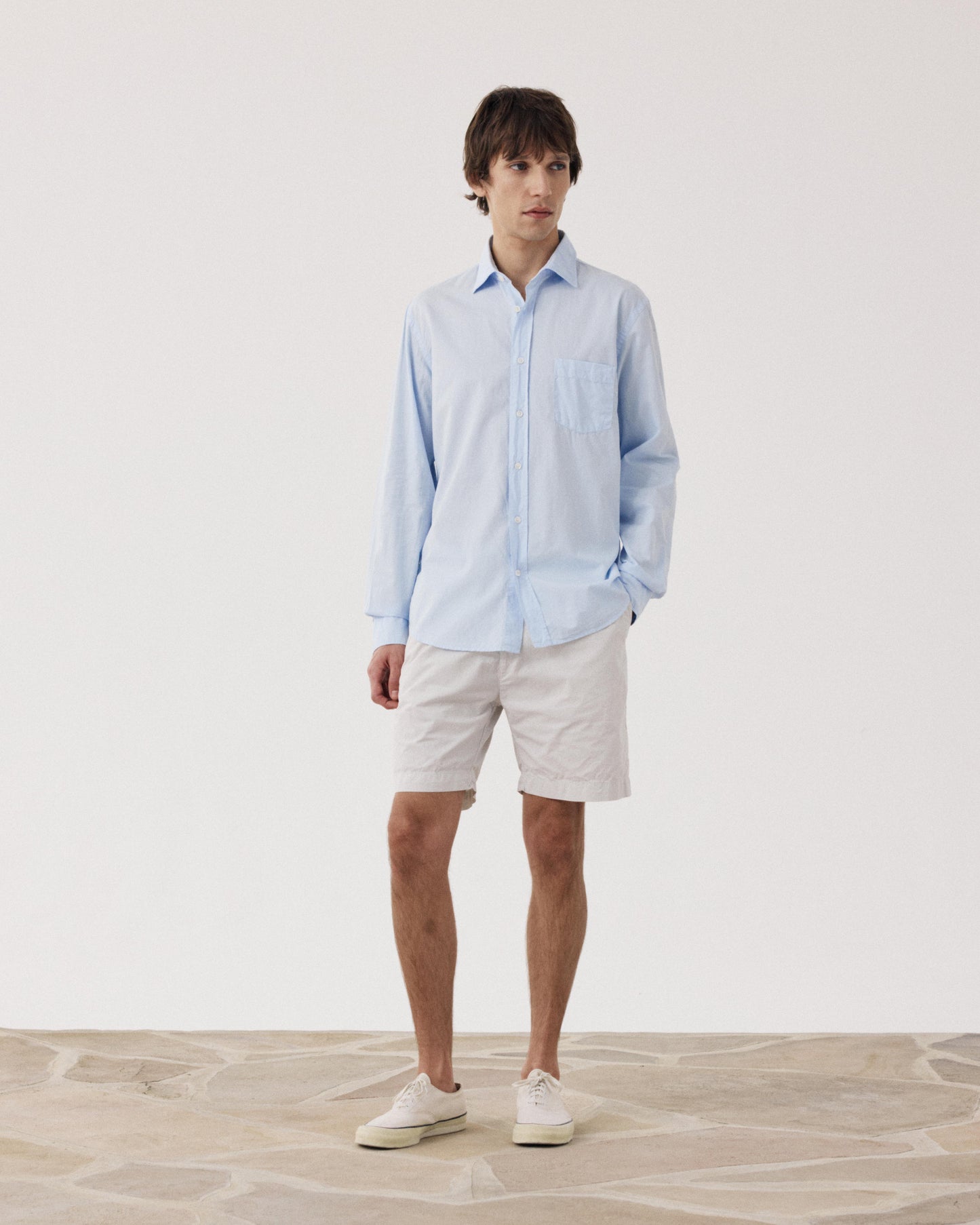 Men's Sky Blue Cotton Gabardine Shirt Paul BF01004-65