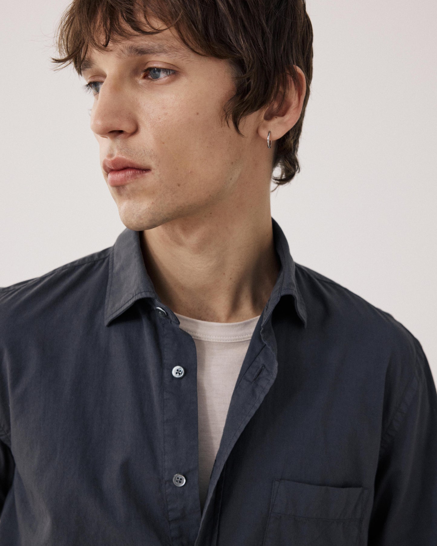 Men's Carbon Cotton Gabardine Shirt Paul BF01004-90