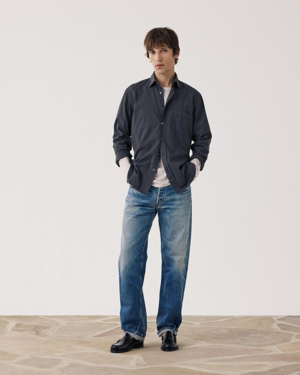 Paul Men's Carbon Cotton Gabardine Shirt - Image alternative
