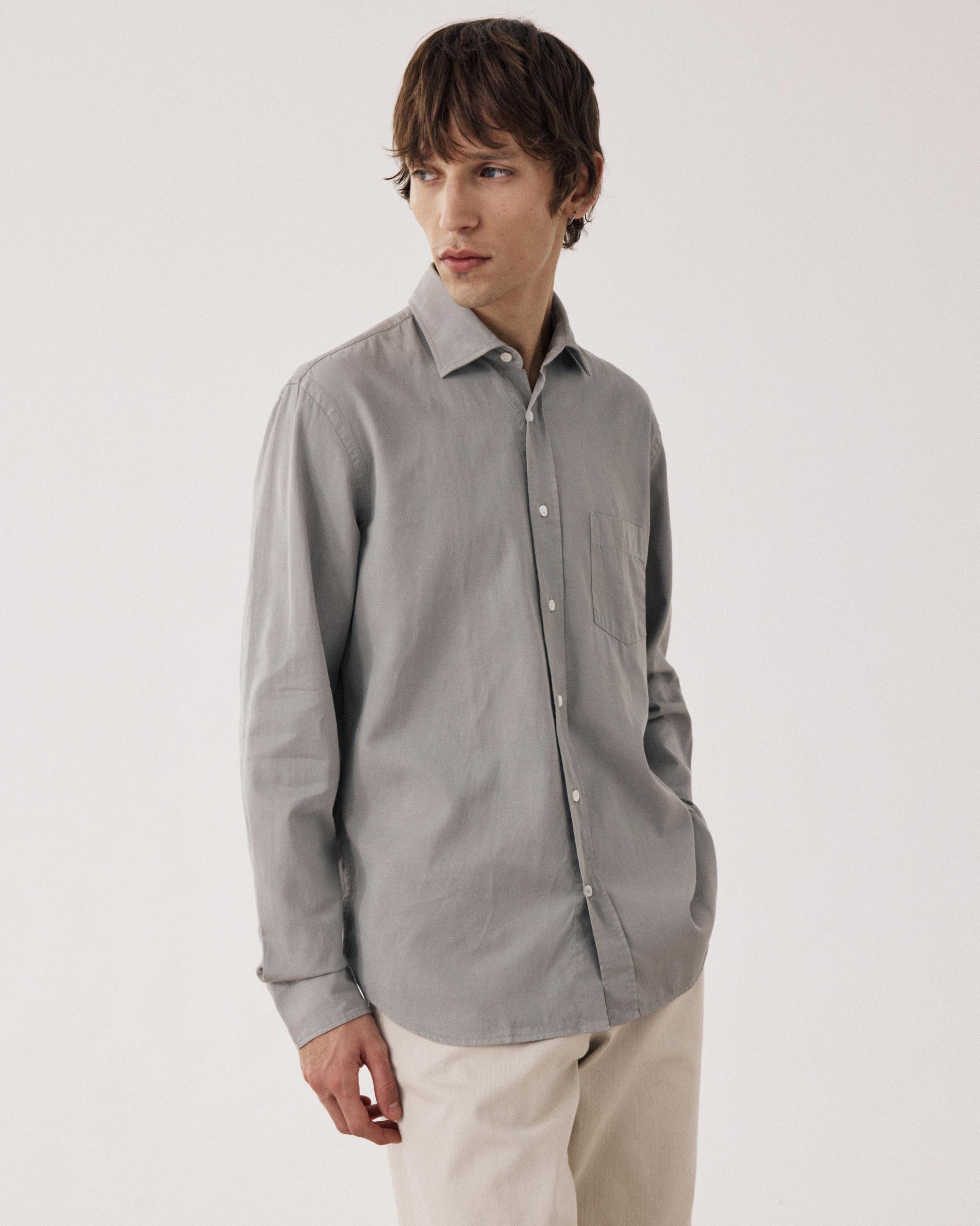 Men's Tencel & Cotton Shirt in Sage Green Paul BF01005-71