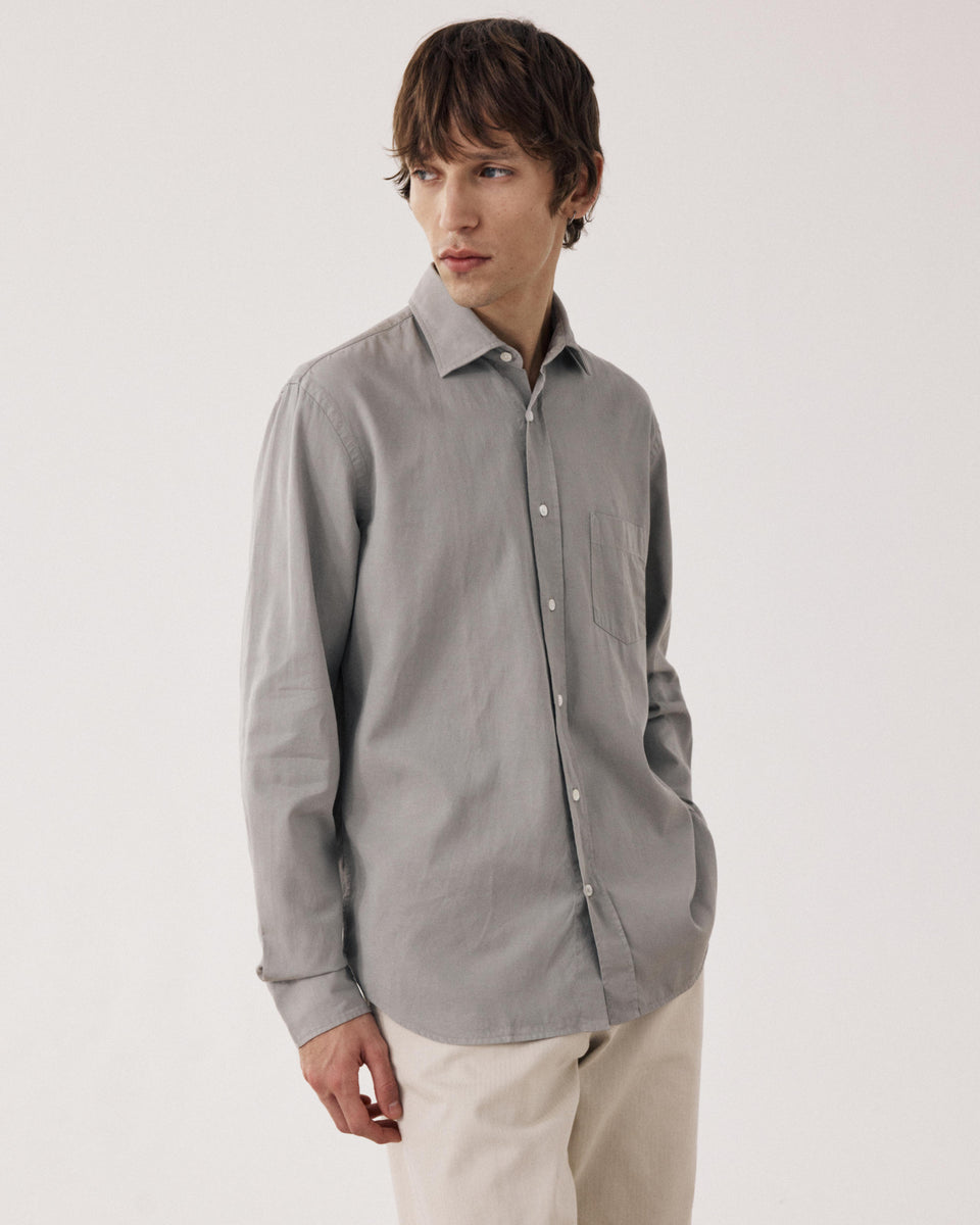 Paul Men's Sage Green Tencel & Cotton Shirt - Image principale