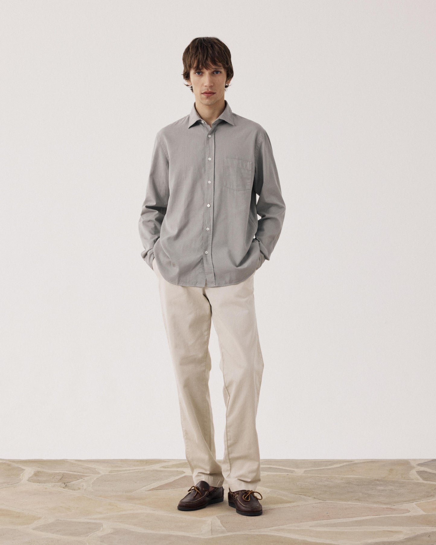 Men's Tencel & Cotton Shirt in Sage Green Paul BF01005-71
