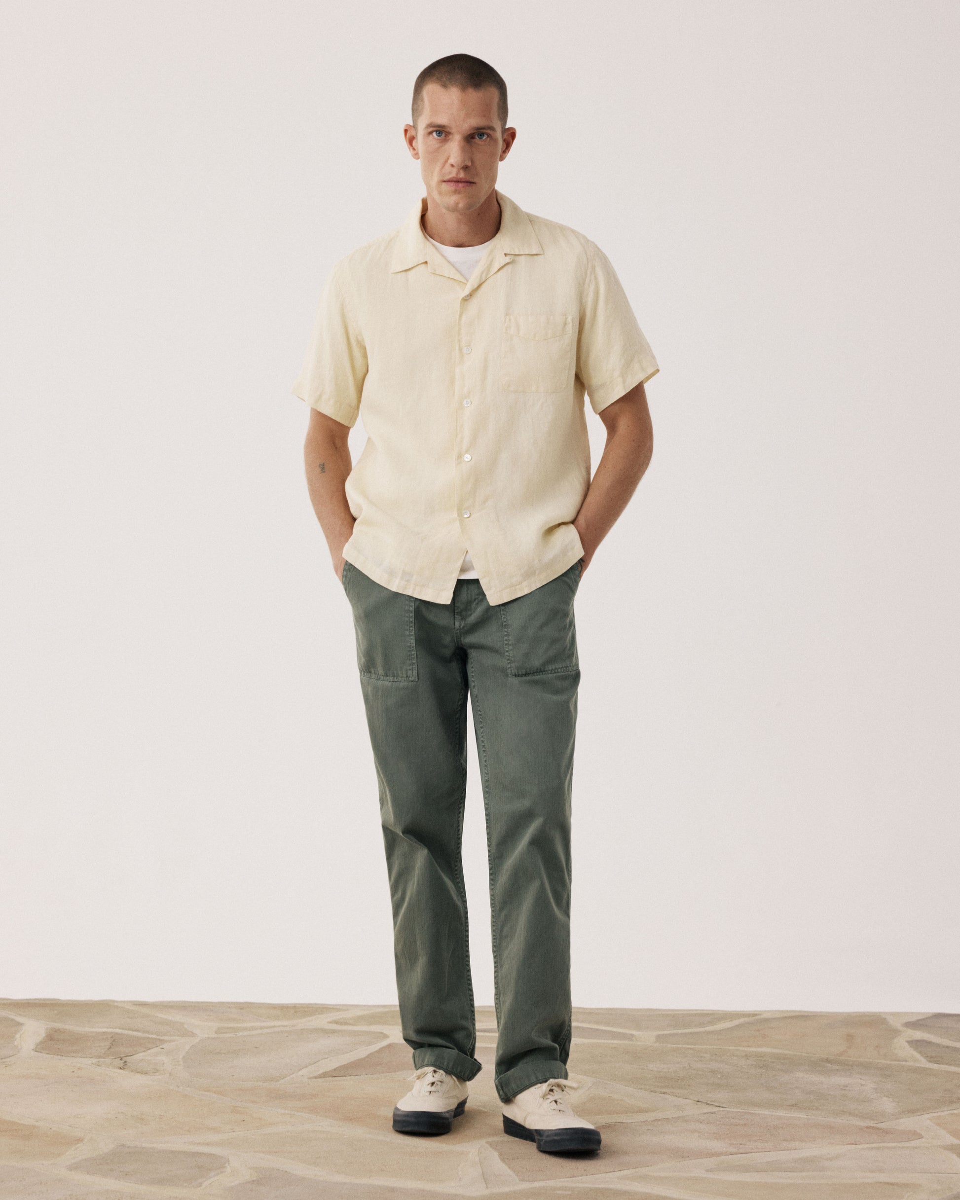 Chemise Homme en Lin Vanille Palmito BF04001-80