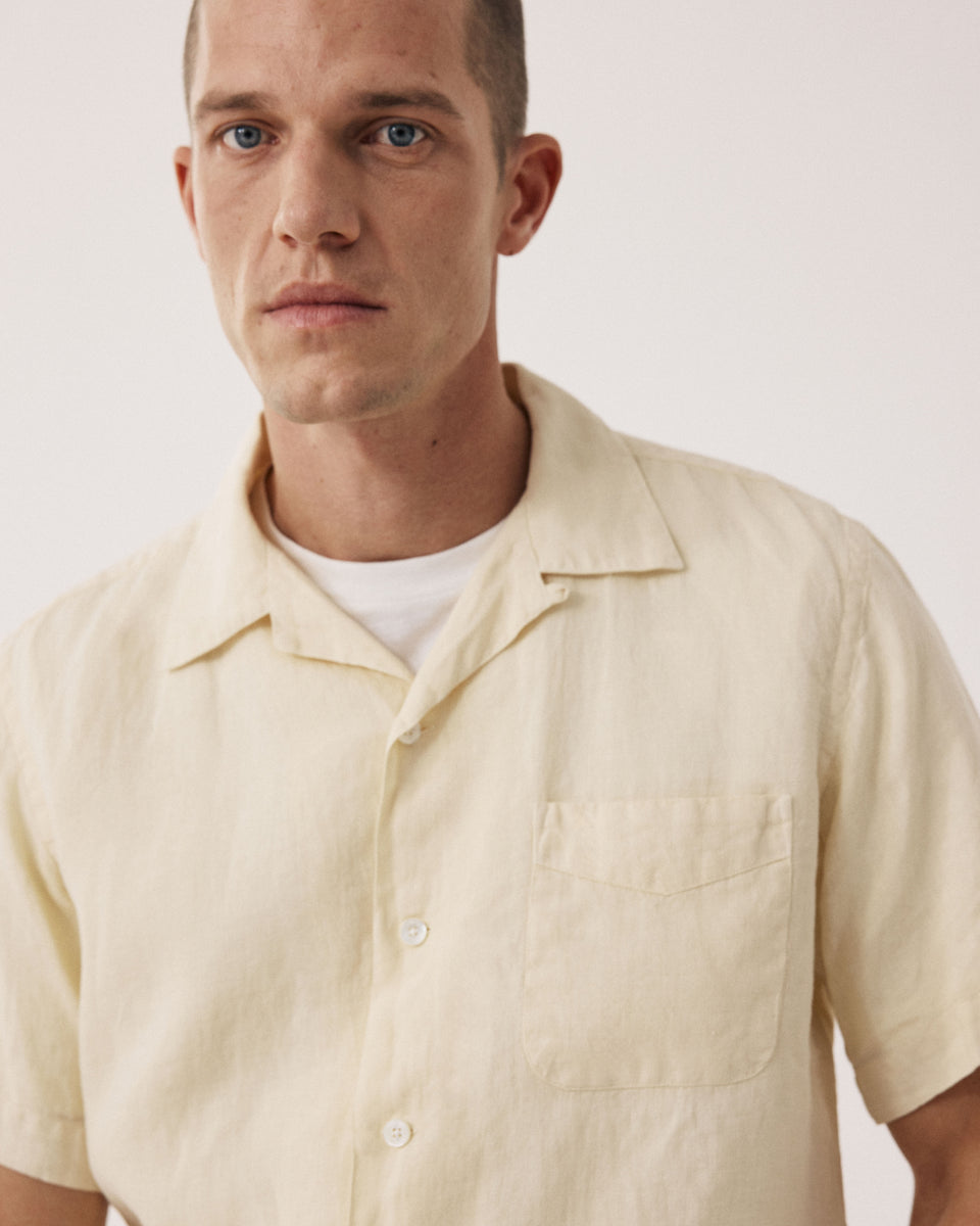 Palmito Men's Vanilla Linen Shirt - Image alternative