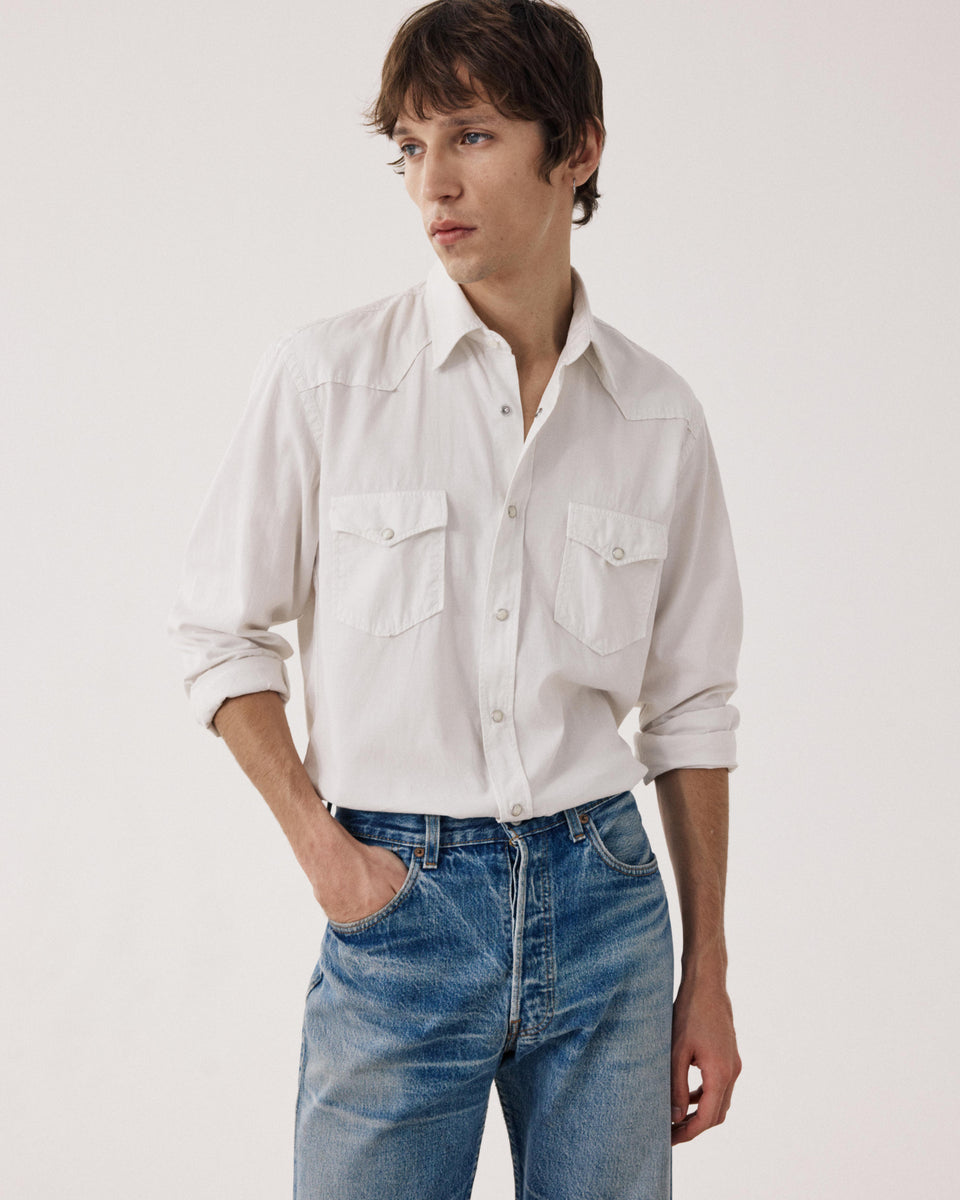 Phoenix Men's Ecru Tencel & Cotton Shirt - Image principale