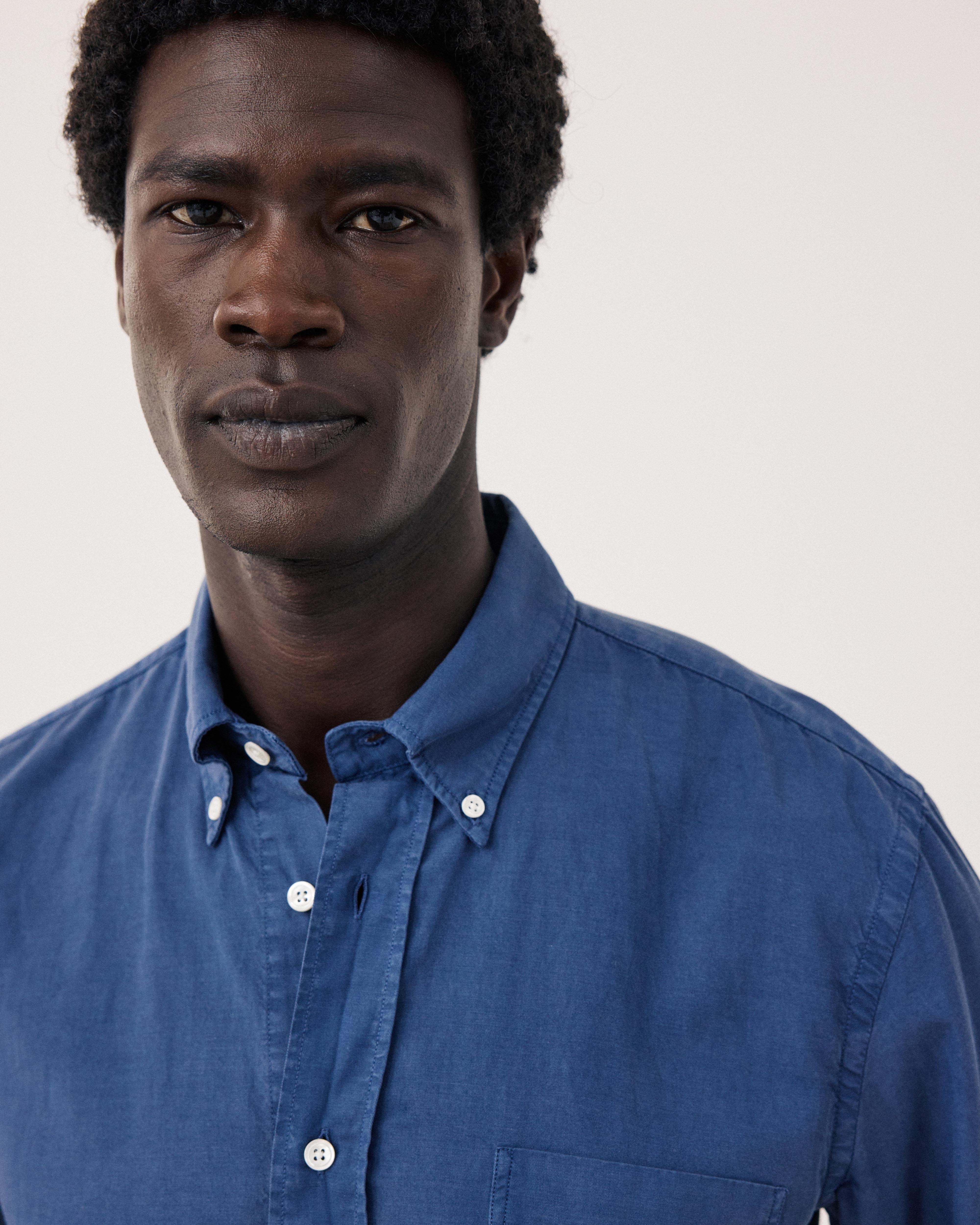 Pitt Men's Denim Blue Tencel & Cotton Shirt BF07005-61 - Men's