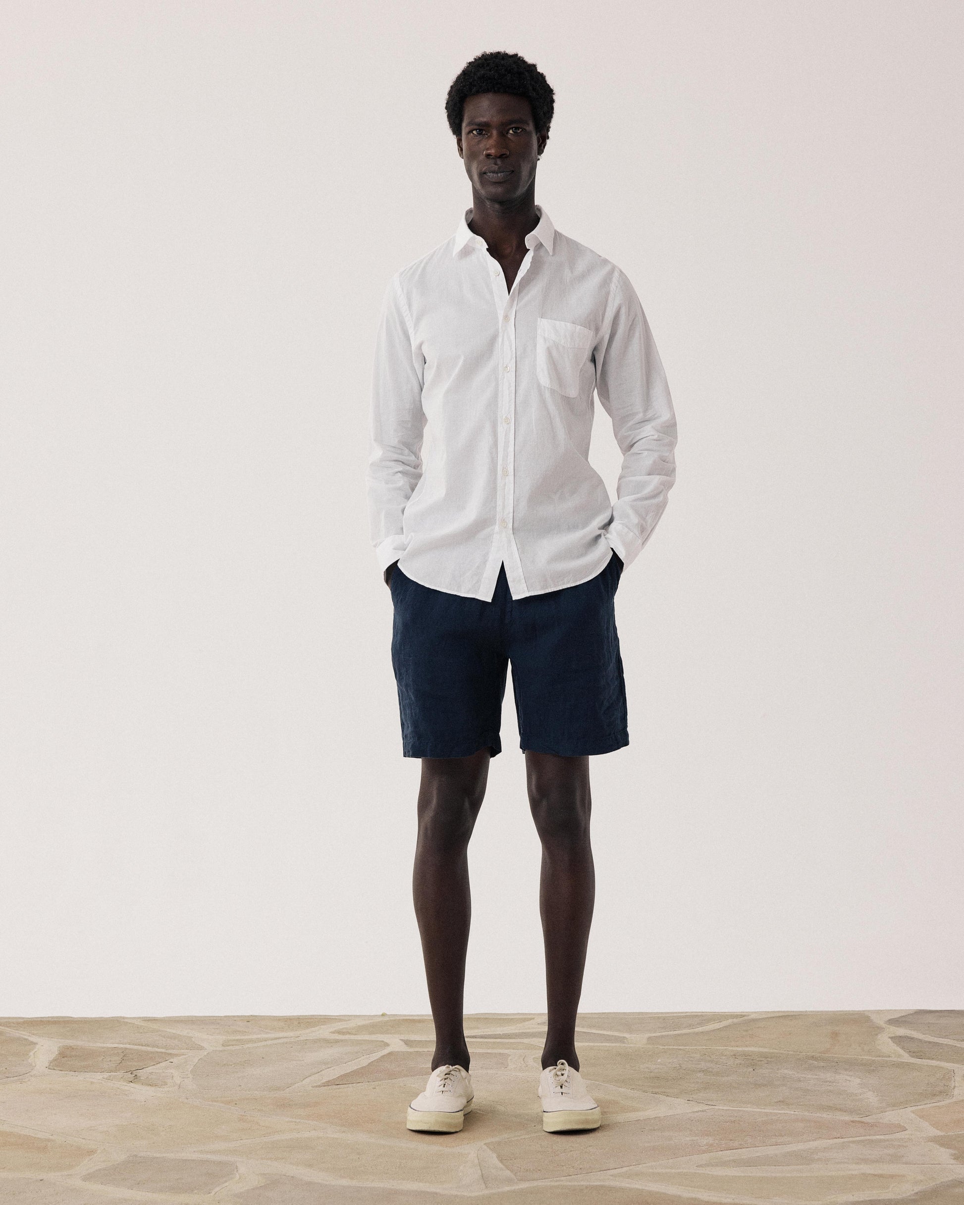 Men's White Cotton Voile Shirt Storm BF09002-20