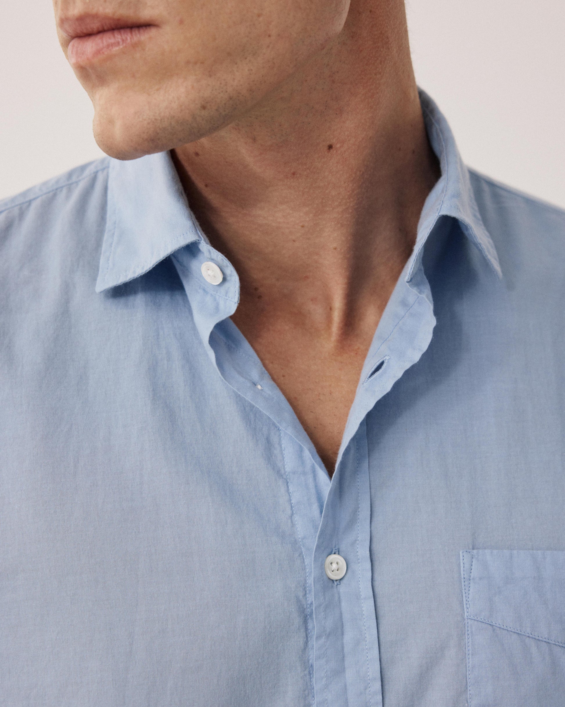Men's Light Blue Cotton Voile Shirt Storm BF09002-64