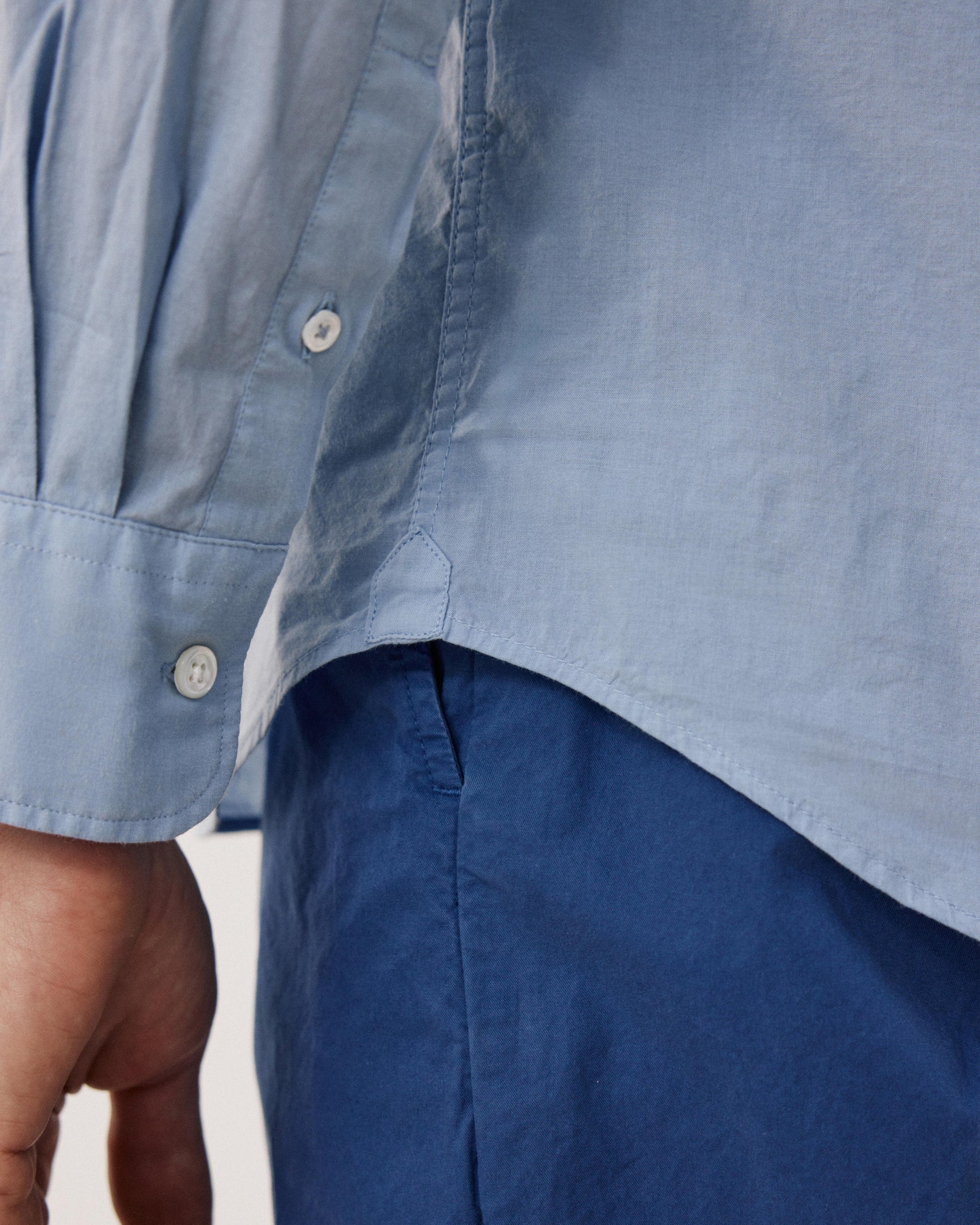 Men's Light Blue Cotton Voile Shirt Storm BF09002-64