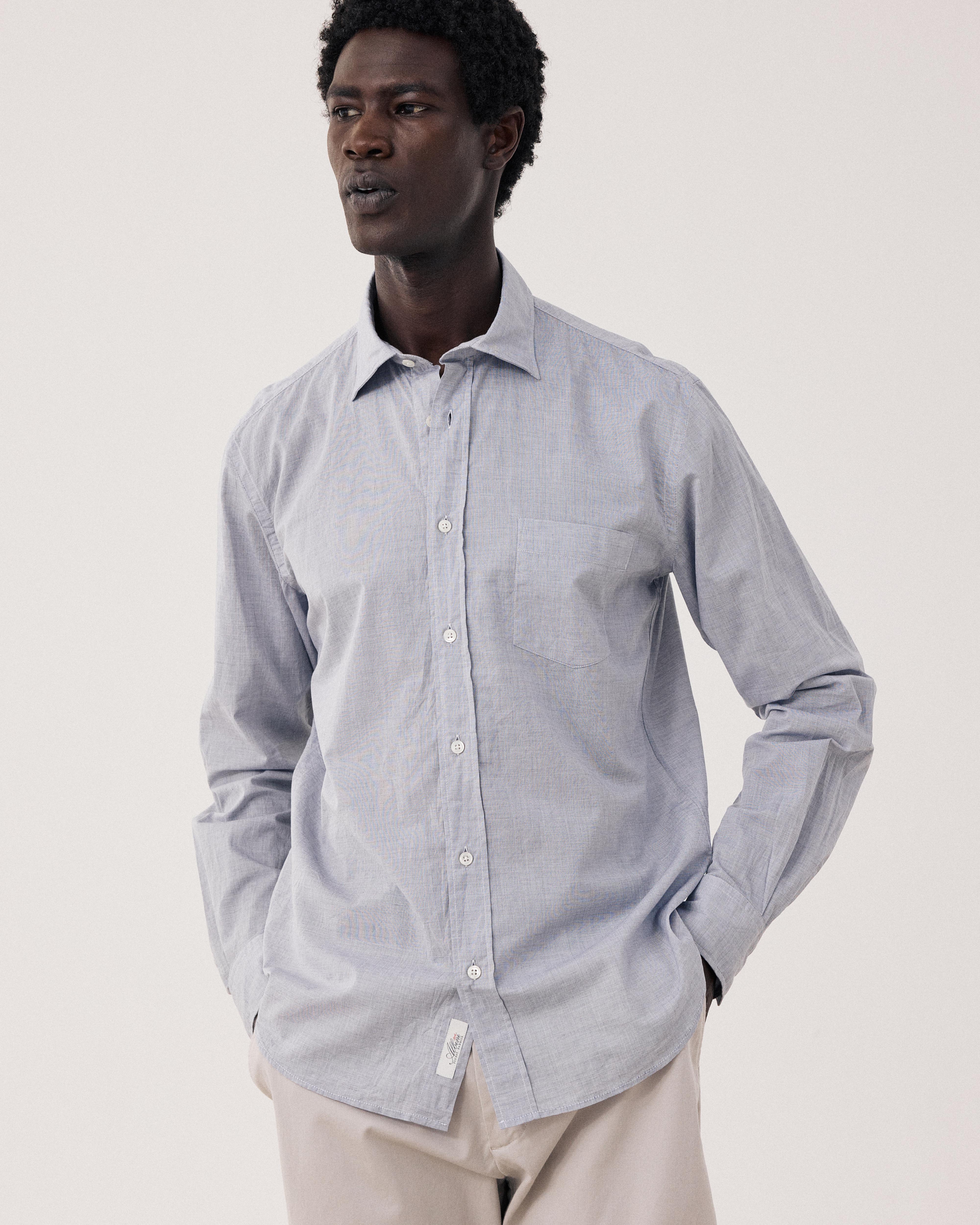 Paul Men's Navy Blue End-to-end Shirt BF11015-01 - Men's Shirt - Hartford