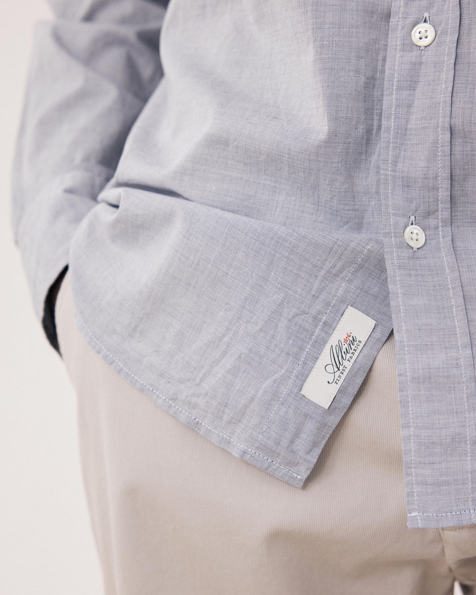 Camisa de fil-à-fil azul marino para hombre Paul - Image 3