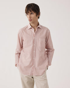 Chemise Homme en Fil-à-fil Rayé Orange & Blanc Paul