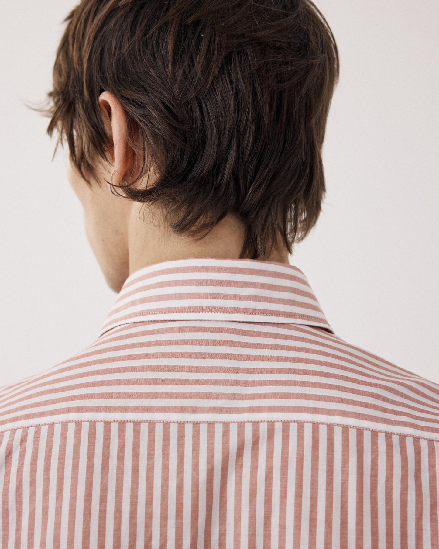 Chemise Homme en Fil-à-fil Rayé Orange & Blanc Paul