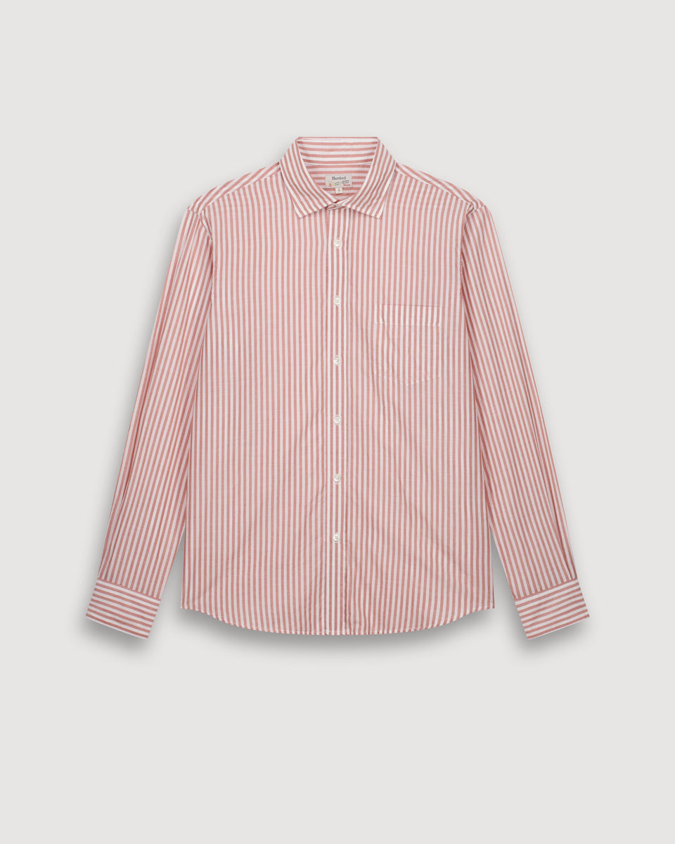 Camisa de fil-à-fil de rayas naranja & blanco para hombre Paul - Image 3