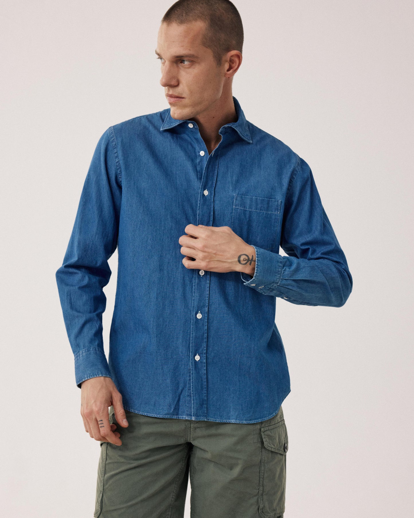 Paul Lightweight Denim Blue Men's Shirt BF11024-01